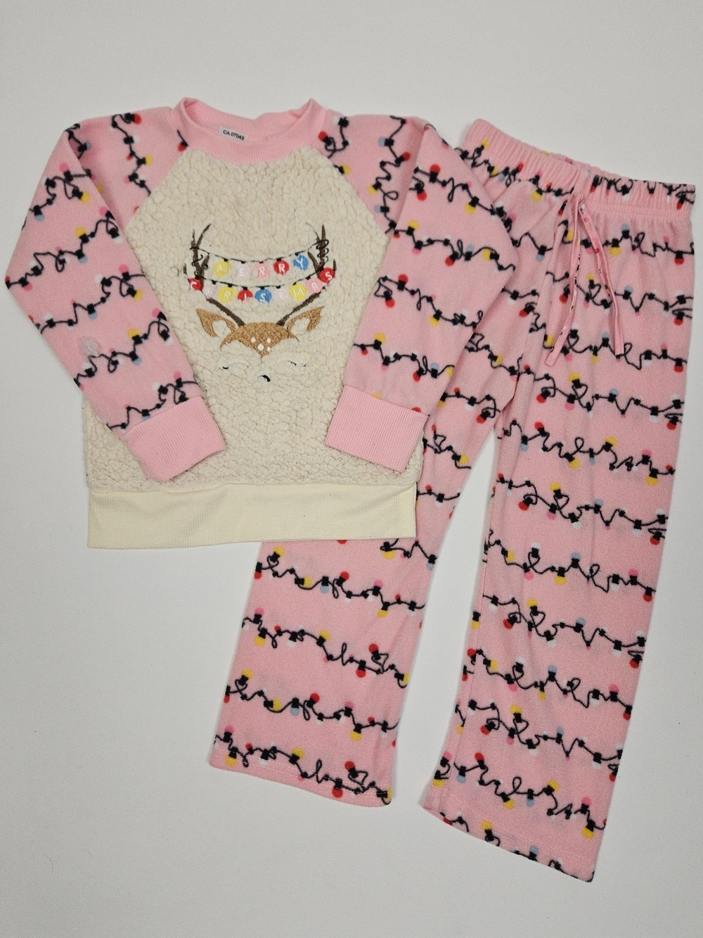 5/$25 PJ's & Presents Christmas Reindeer Fleece Pajama Set Size 4T